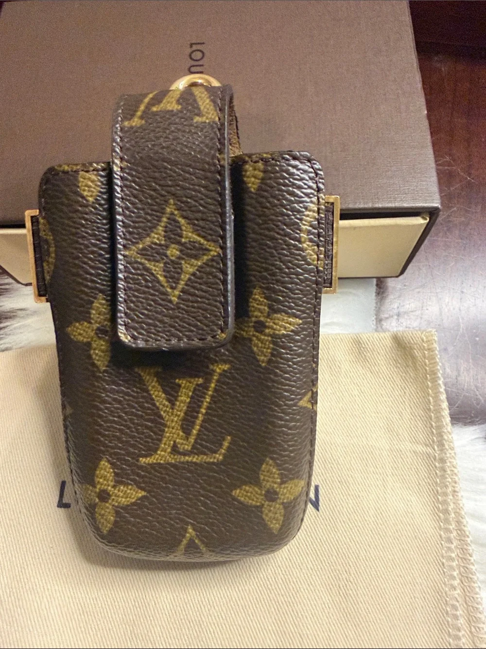 Louis Vuitton Brown Monogram Key Holder with Gold Hardware